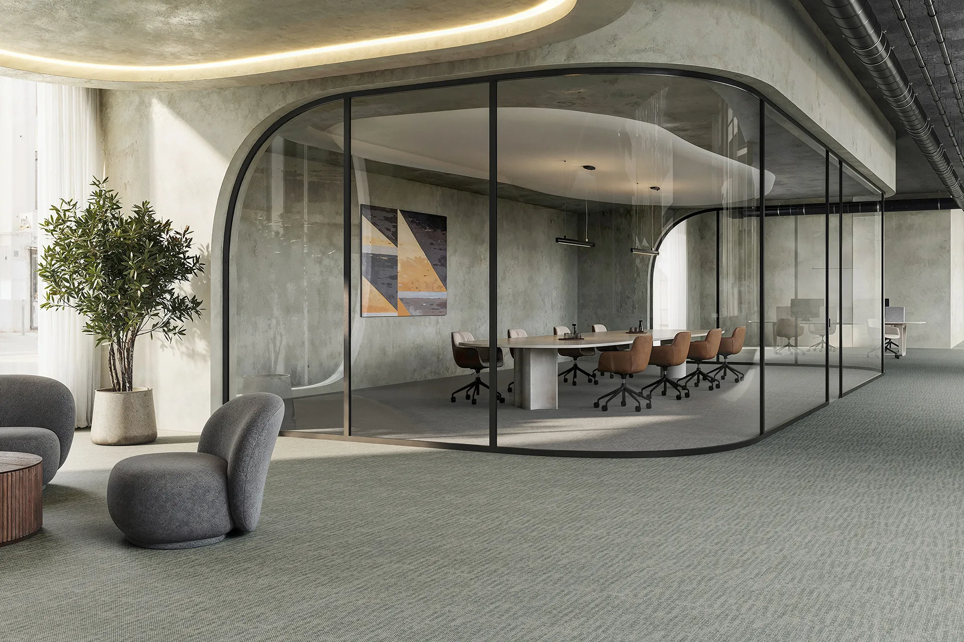 Office Interior Haelo Carpet Design Concept Ray Carpet Tile Collection